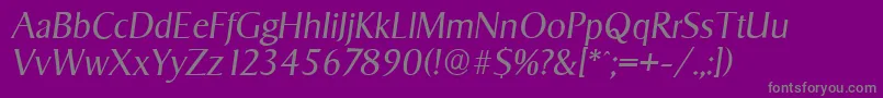 SigvarserialLightItalic Font – Gray Fonts on Purple Background