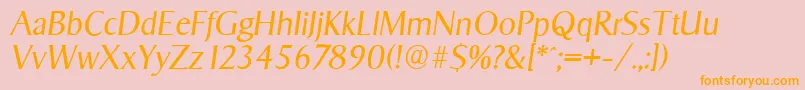 SigvarserialLightItalic Font – Orange Fonts on Pink Background