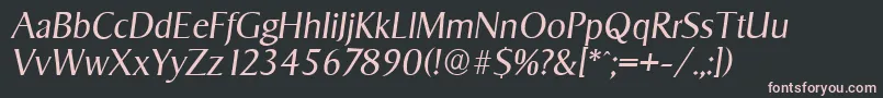 SigvarserialLightItalic Font – Pink Fonts on Black Background