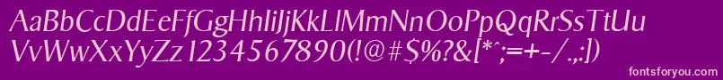 SigvarserialLightItalic Font – Pink Fonts on Purple Background