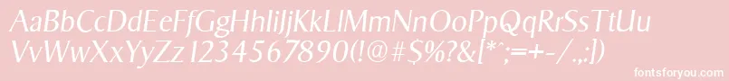 SigvarserialLightItalic Font – White Fonts on Pink Background