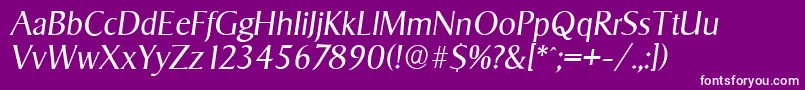 SigvarserialLightItalic Font – White Fonts on Purple Background