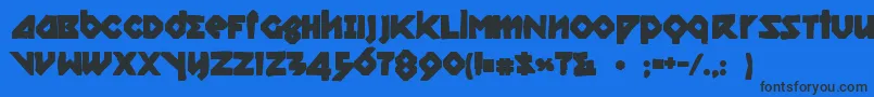 Шрифт Relishgarglerink – чёрные шрифты на синем фоне