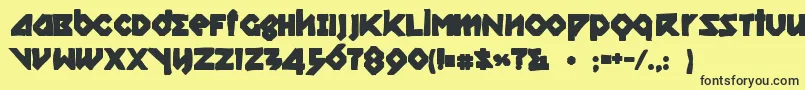 Relishgarglerink Font – Black Fonts on Yellow Background