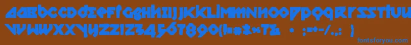 Relishgarglerink Font – Blue Fonts on Brown Background