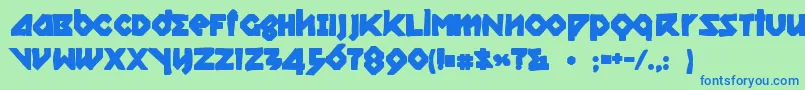 Шрифт Relishgarglerink – синие шрифты на зелёном фоне