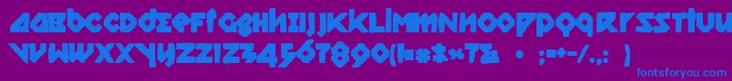 Шрифт Relishgarglerink – синие шрифты на фиолетовом фоне