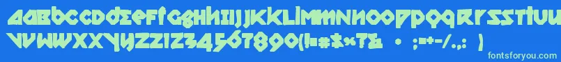 Relishgarglerink Font – Green Fonts on Blue Background