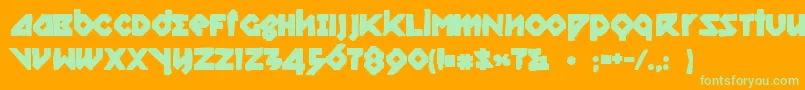 Шрифт Relishgarglerink – зелёные шрифты на оранжевом фоне