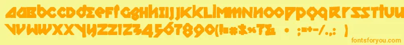 Relishgarglerink Font – Orange Fonts on Yellow Background