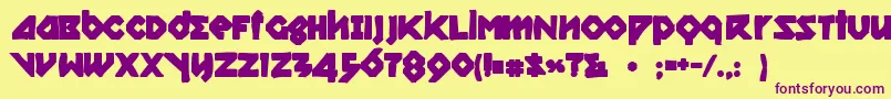 Relishgarglerink Font – Purple Fonts on Yellow Background