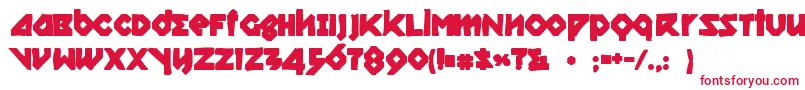 Relishgarglerink-Schriftart – Rote Schriften auf weißem Hintergrund