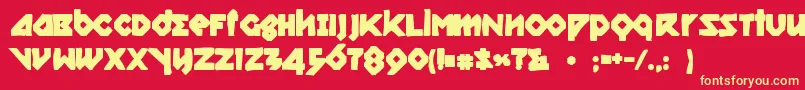 Relishgarglerink Font – Yellow Fonts on Red Background