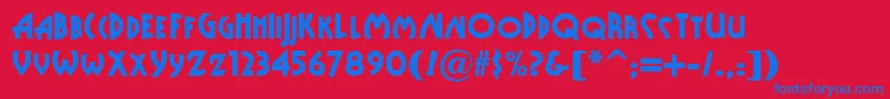 Publicenemynf-fontti – siniset fontit punaisella taustalla