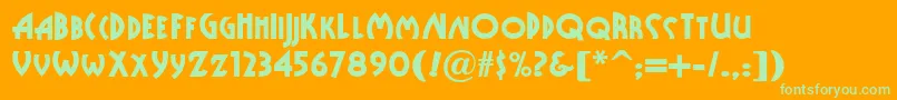 Publicenemynf Font – Green Fonts on Orange Background