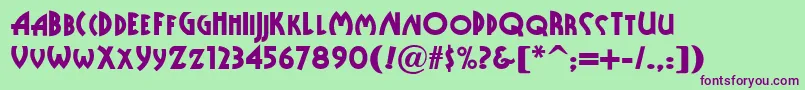 Publicenemynf Font – Purple Fonts on Green Background