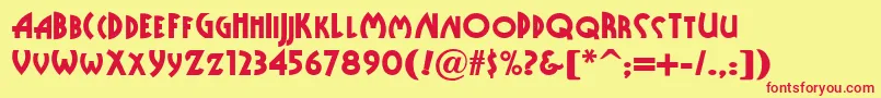 Publicenemynf Font – Red Fonts on Yellow Background