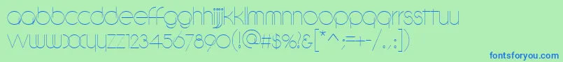 DebevicCircular Font – Blue Fonts on Green Background