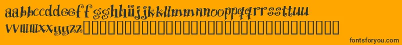 Protection-Schriftart – Schwarze Schriften auf orangefarbenem Hintergrund