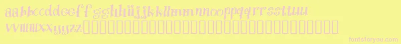 Protection-fontti – vaaleanpunaiset fontit keltaisella taustalla