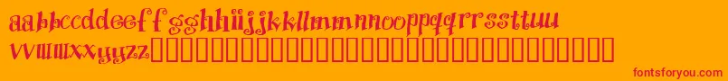 Protection-Schriftart – Rote Schriften auf orangefarbenem Hintergrund