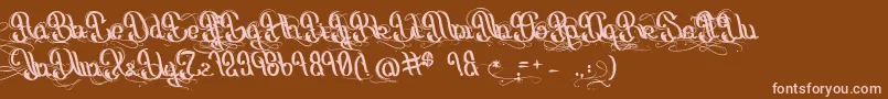OrigineDuMonde-Schriftart – Rosa Schriften auf braunem Hintergrund