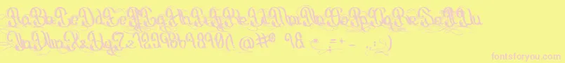 OrigineDuMonde Font – Pink Fonts on Yellow Background