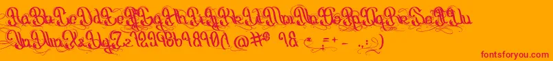 OrigineDuMonde Font – Red Fonts on Orange Background
