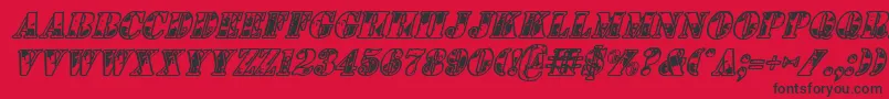 1stCavItalic Font – Black Fonts on Red Background