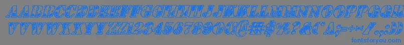 1stCavItalic Font – Blue Fonts on Gray Background