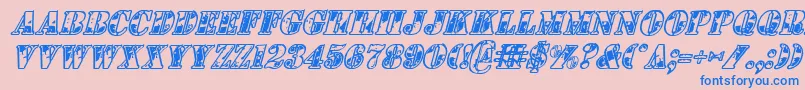 fuente 1stCavItalic – Fuentes Azules Sobre Fondo Rosa