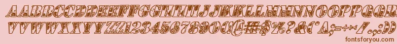 1stCavItalic Font – Brown Fonts on Pink Background