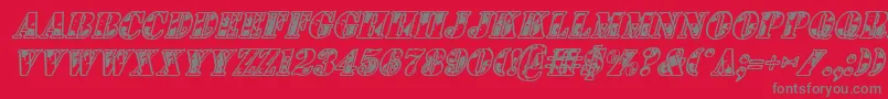 1stCavItalic Font – Gray Fonts on Red Background