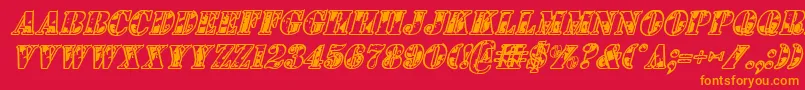fuente 1stCavItalic – Fuentes Naranjas Sobre Fondo Rojo