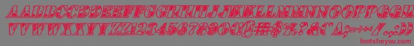 1stCavItalic-Schriftart – Rote Schriften auf grauem Hintergrund