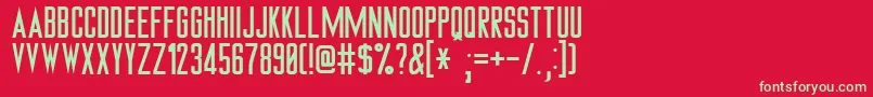 フォントTngMonitorsPlain – 赤い背景に緑の文字