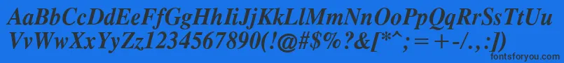 OldTimesBoldItalic Font – Black Fonts on Blue Background