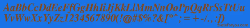 OldTimesBoldItalic Font – Brown Fonts on Blue Background