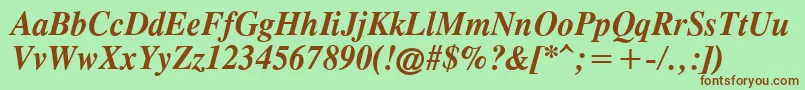 OldTimesBoldItalic Font – Brown Fonts on Green Background