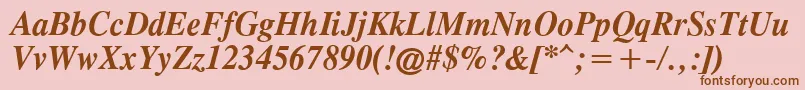 OldTimesBoldItalic Font – Brown Fonts on Pink Background