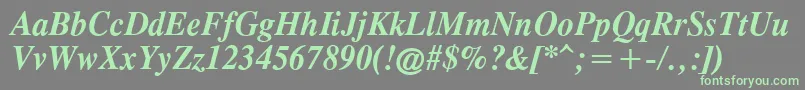 OldTimesBoldItalic Font – Green Fonts on Gray Background