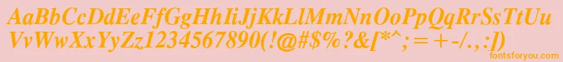 OldTimesBoldItalic Font – Orange Fonts on Pink Background