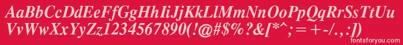 OldTimesBoldItalic Font – Pink Fonts on Red Background