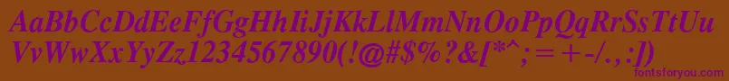 OldTimesBoldItalic Font – Purple Fonts on Brown Background