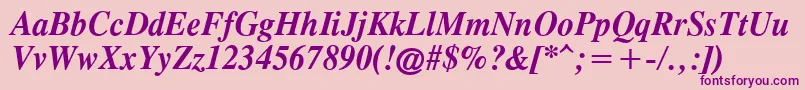 Police OldTimesBoldItalic – polices violettes sur fond rose