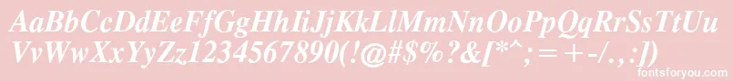 OldTimesBoldItalic-Schriftart – Weiße Schriften auf rosa Hintergrund
