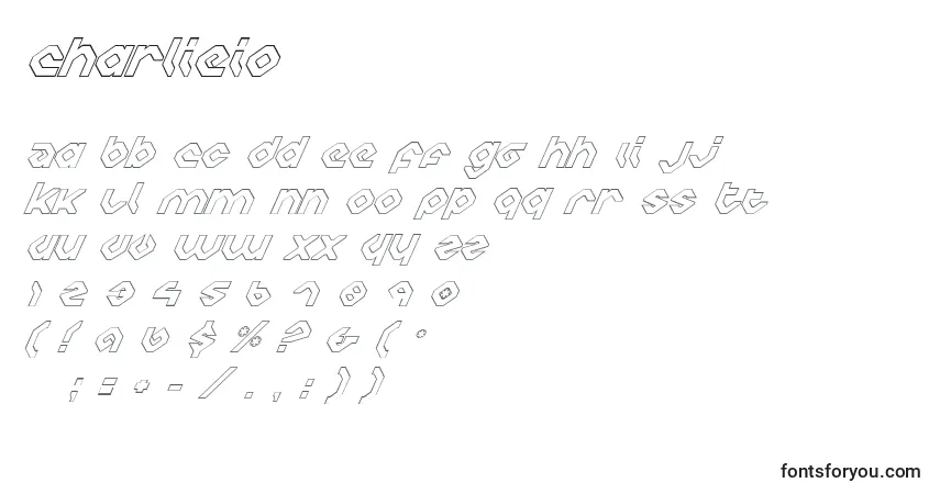 Schriftart Charlieio – Alphabet, Zahlen, spezielle Symbole