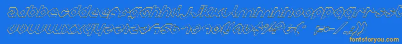 Charlieio Font – Orange Fonts on Blue Background