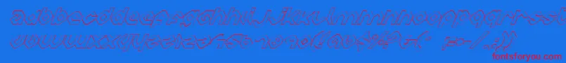Charlieio Font – Red Fonts on Blue Background