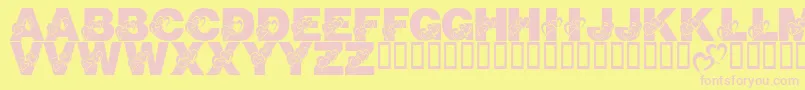 LmsSchoolGirlCrush Font – Pink Fonts on Yellow Background